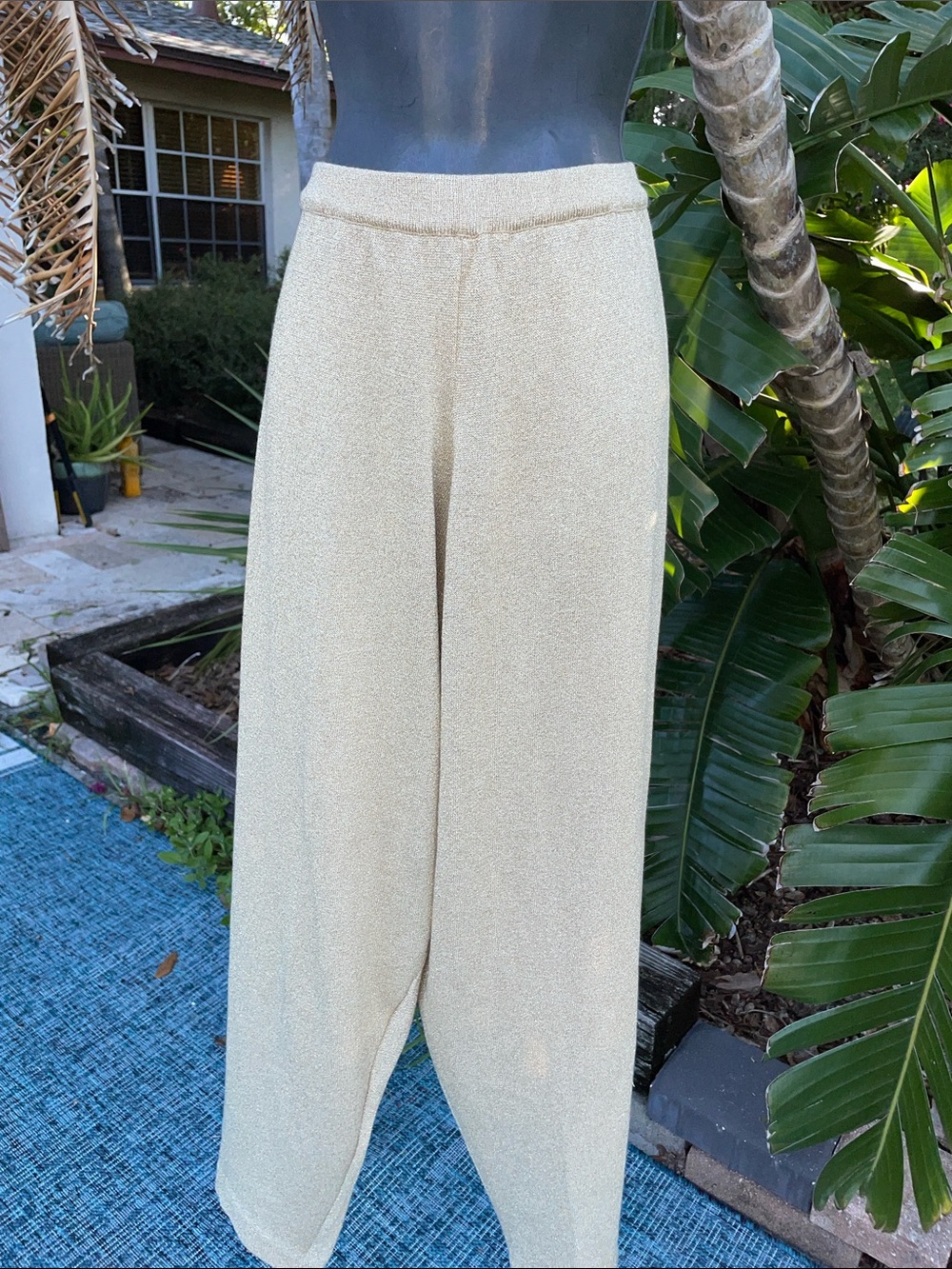 Gold sparkly knit pants